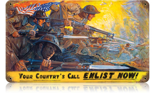 "Your Country's Call" Vintage Metal Sign